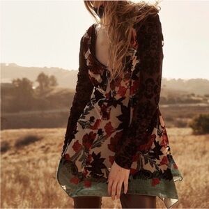 FREE PEOPLE INTIMATES velvet burnout slip dress size small
